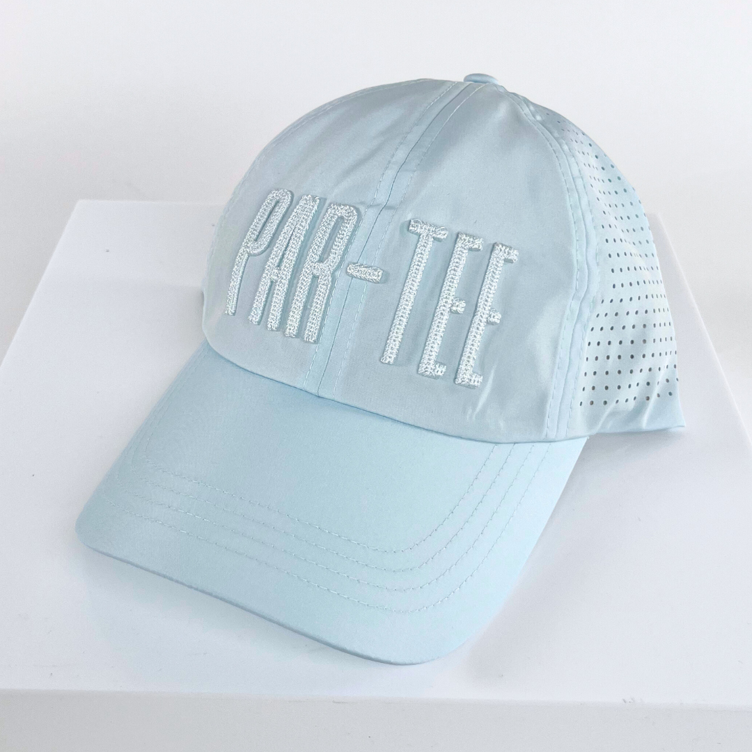 Par-Tee Collection - Baby Blue, PAR-TEE puff pearl stitch, Sun Goddess, Tuck-In Strap, UPF 50+ - VIMHUE